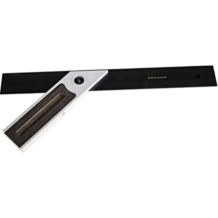 Ulmia Präzisions-Winkel-Set Black Edition inkl. Koffer, ALU-Line Serie, Räuchereiche Einlagen, Stahl-Lineal und Druckminenbleistift – Bild 5