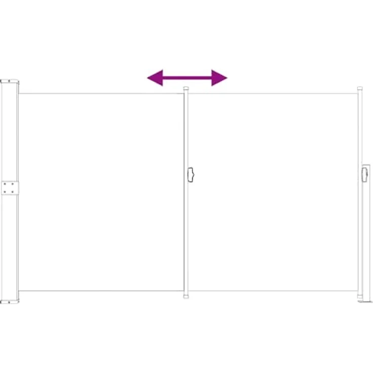 vidaXL Seitenmarkise, einziehbar, Anthrazit, 300 x 180 cm, UV- und wasserabweisendes Polyester, verstellbar für Terrasse und Garten – Bild 4