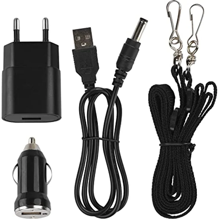 EMOS Aufladbarer LED Handscheinwerfer 300lm Helligkeit, 370m Leuchtweite, 2 Lichtmodi, 2400 mAh Akkulampe inkl. Netzteil, Auto-Ladeadapter und Tragegurt, Leuchtdauer 30 St. – Bild 3
