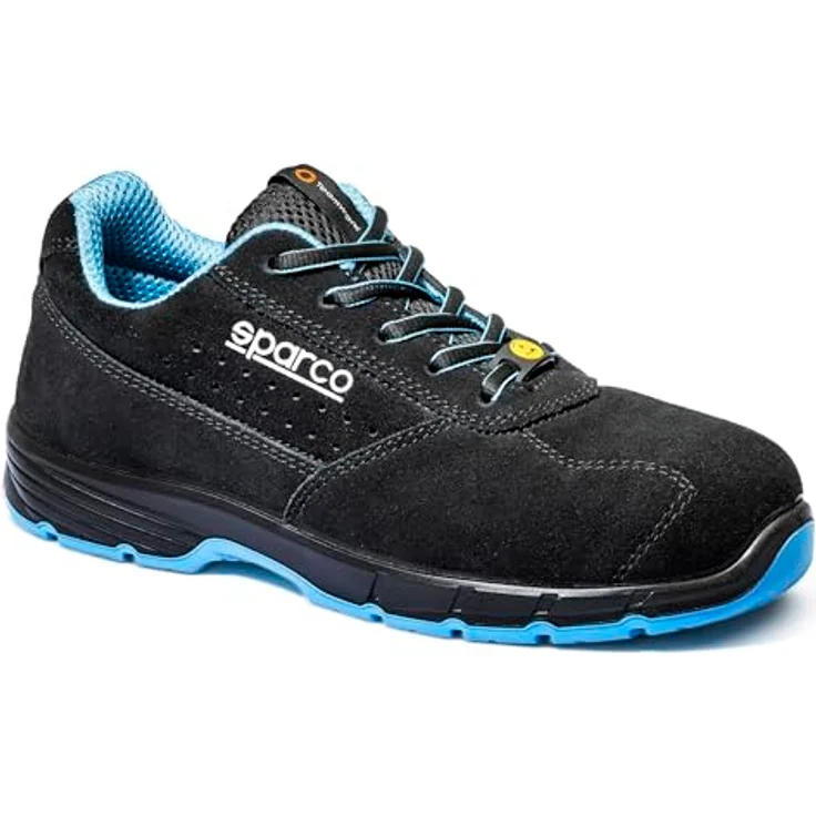 Sparco Horizon Moreno ESD S1PS SR FO, Sicherheitsschuhe aus Veloursleder mit durchtrittsicherer Textilfaser, Schwarz Größe 46 – Bild 1