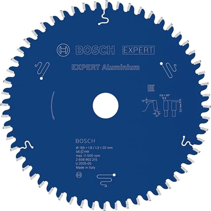 Bosch EXPERT Aluminium Kreissägeblatt, 165 mm, robustes Carbide-Design für Handkreissägen und Metalltrennsägen – Bild 1
