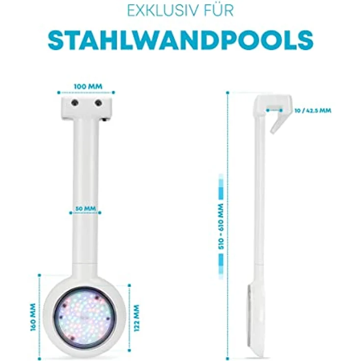 my POOL BWT LED Einhängescheinwerfer, weiß, 72 LEDs, Neutralweiß, Lichtkegel 120° – Bild 4