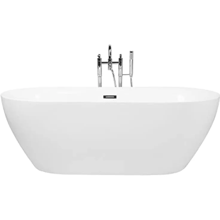 Badewanne freistehend weiß oval 160 x 75 cm klassisch modern