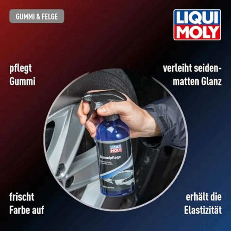 Liqui Moly Gummipflege Auto-Reinigungsmittel, für Gummimatten und Reifen, verleiht seidenmatten Glanz, 1-Stück – Bild 3