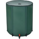 KOMFOTTEU Regentonne 225 L, grün, mit Filter & Deckel, aus Kunststoff