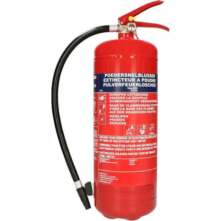 Alecto Pulver-Feuerlöscher BP-1, 6 Liter, rot