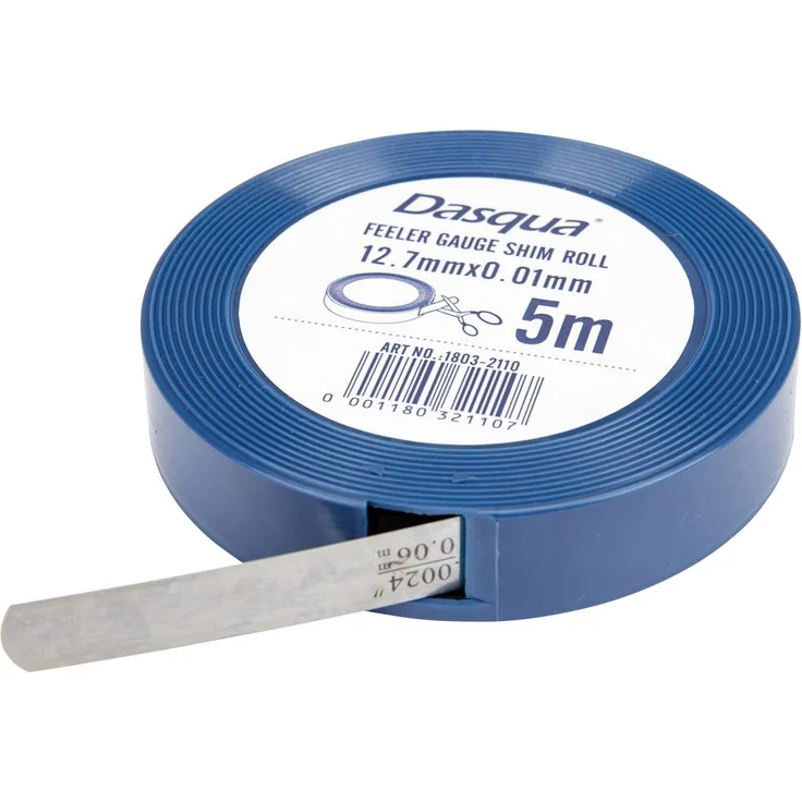 Dasqua 1803-4111 Fühlerlehrenband, legierter Stahl, Dicke 0,02 mm, 5 Meter Länge, präzise Messungen