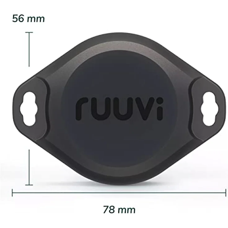 Ruuvi RuuviTag Pro Bluetooth Umwelt Sensor, IP67 3-in-1 Thermometer + Hygrometer, schwarz – Bild 4