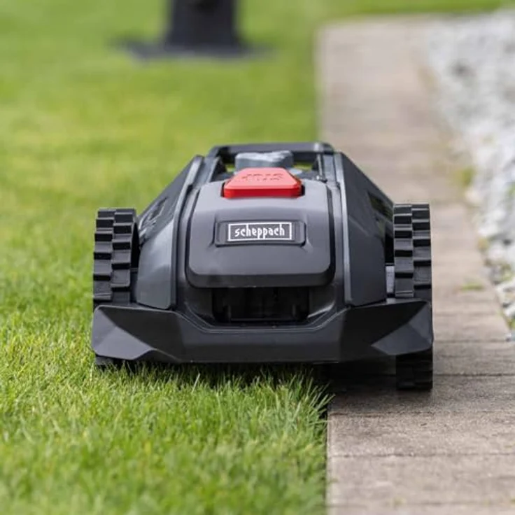Scheppach RRMA300, Mähroboter für 300 m² mit Regensensor, Floating Cut System, 7 Schnitthöhen, PIN-Schutz, schwarz – Bild 8