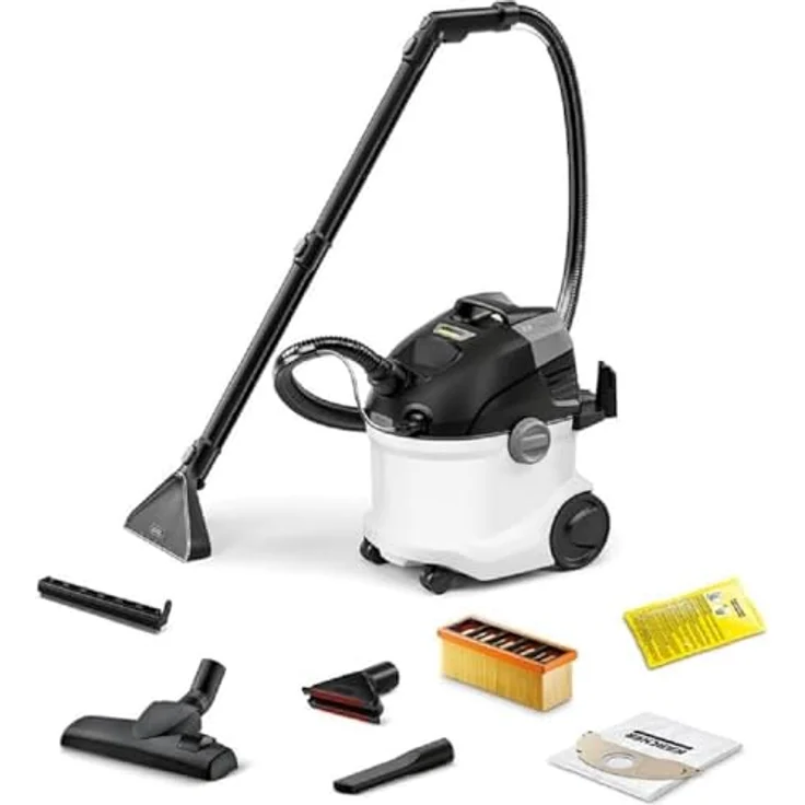 Kärcher SE 5 Waschsauger, multifunktionales 3-in-1 Produkt,Teppich- und Hartböden, komfortables 2 Tank System, Weiß – Bild 1