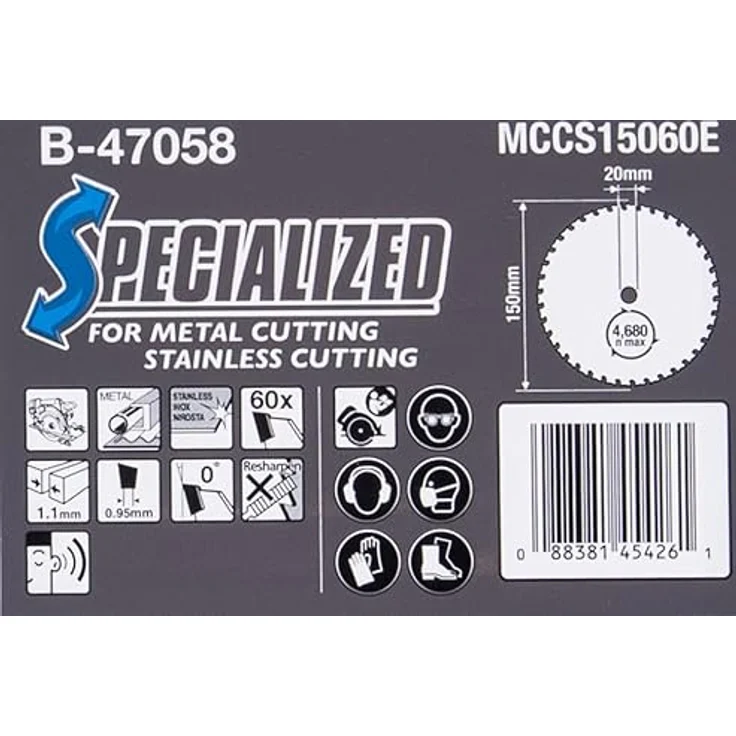 Makita B-47058 Sägeblatt f. INOX 150 x 20 x 60Z, 95 mm – Bild 5