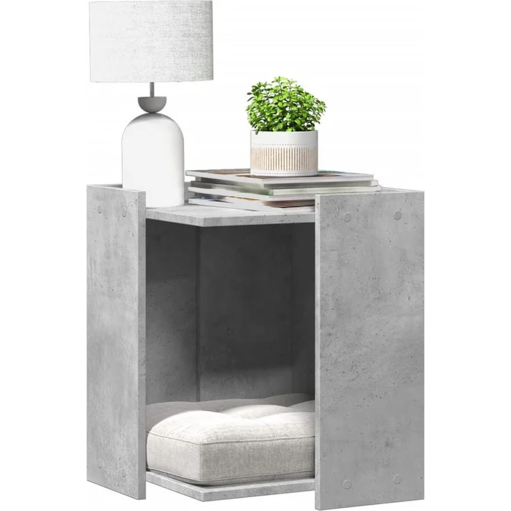 vidaXL Katzentoilette Betongrau 42x42x51 cm Holzwerkstoff – Bild 1