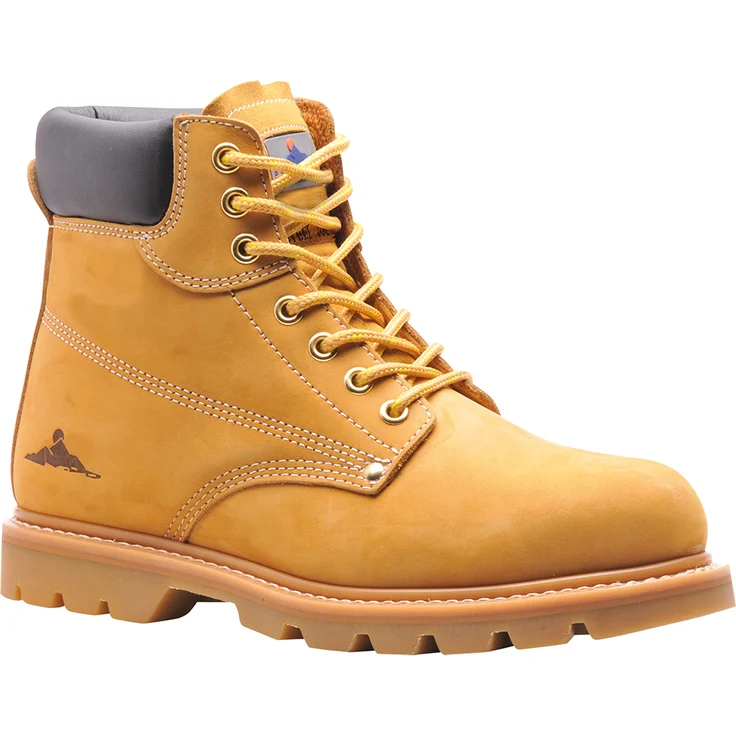Portwest FW17 Steelite Rahmengenähter Sicherheitsschnürstiefel SB HRO, hitzebeständig bis 300°C, Honig, Gr. 42