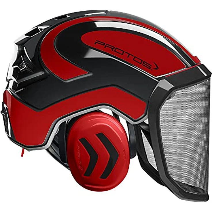Protos Helm Integral Forest schwarz-rot, feines Visier – Bild 2