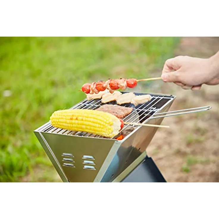 Steinborg Klappgrill | Laptopgrill | Campinggrill | Blitzschneller Aufbau | Hitzebeständiger Rahmen | Große Lüftungsschlitze | Holzkohlegrill | Kohlegrill | Geringes Gewicht | Geeignet für Holzkohle – Bild 5