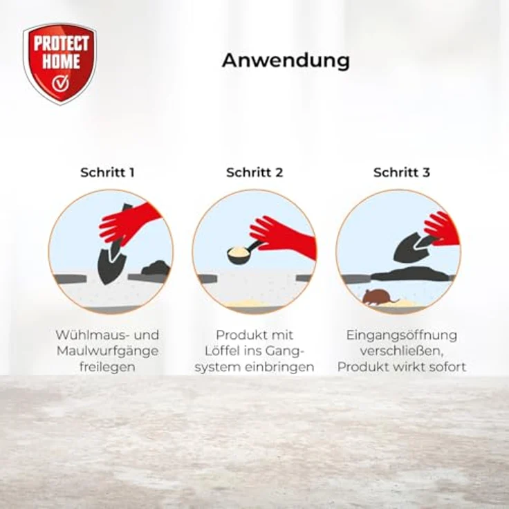 Protect Home Wühlmaus & Maulwurf Blocker, Vergrämungsmittel mit sofortiger Wirkung, 100 g – Bild 5