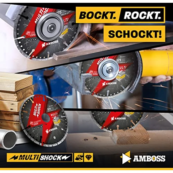 Amboss MultiShock - Diamant-Trennscheibe Ø 125 mm x 22,2 mm - Universal/Allround | Segmenthöhe: 10 mm (galvanisiert) – Bild 3