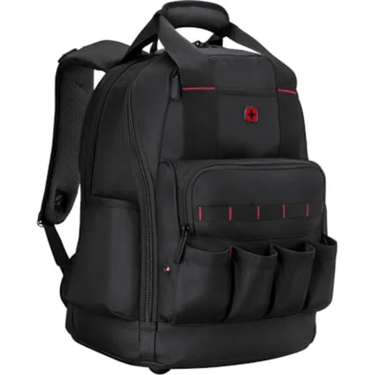 WENGER Tool Backpack Advanced, Werkzeugrucksack mit 16 Zoll Laptopfach, großem Hauptfach und Tool Organizer, Schwarz, 34 l, 1,7 kg