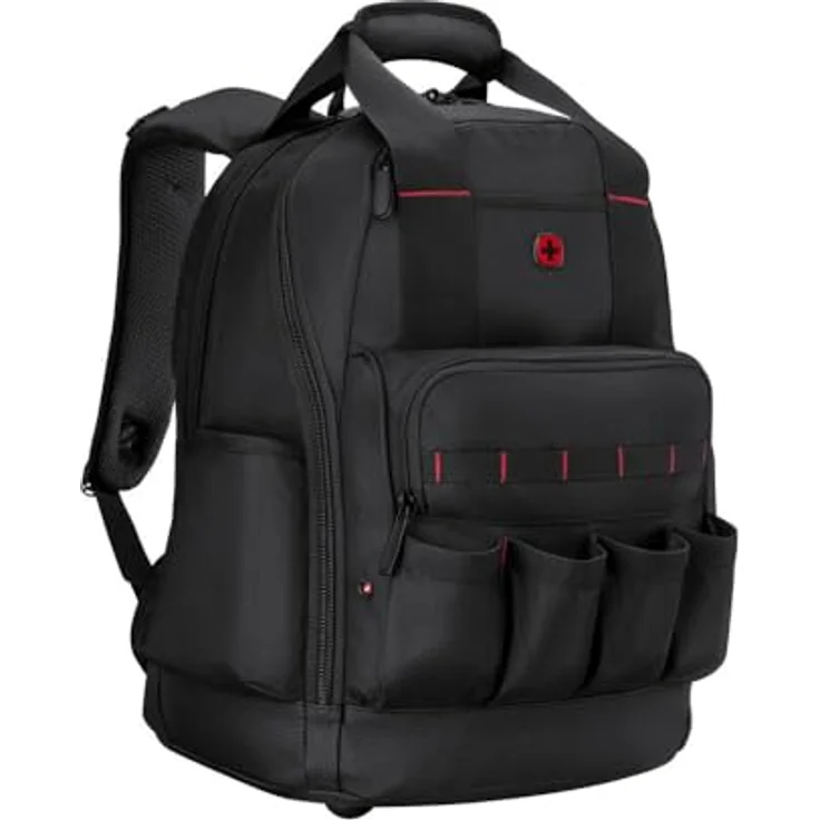 WENGER Tool Backpack Advanced, Werkzeugrucksack mit 16 Zoll Laptopfach, großem Hauptfach und Tool Organizer, Schwarz, 34 l, 1,7 kg – Bild 1