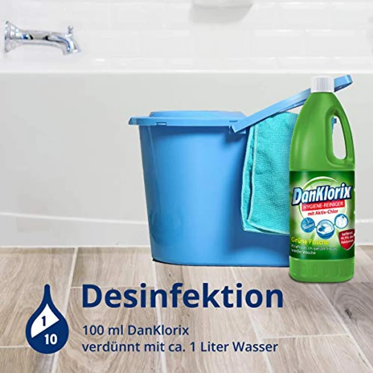 Dan Klorix Hygienereiniger Grüne Frische mit Aktiv Chlor 1500ml – Bild 6