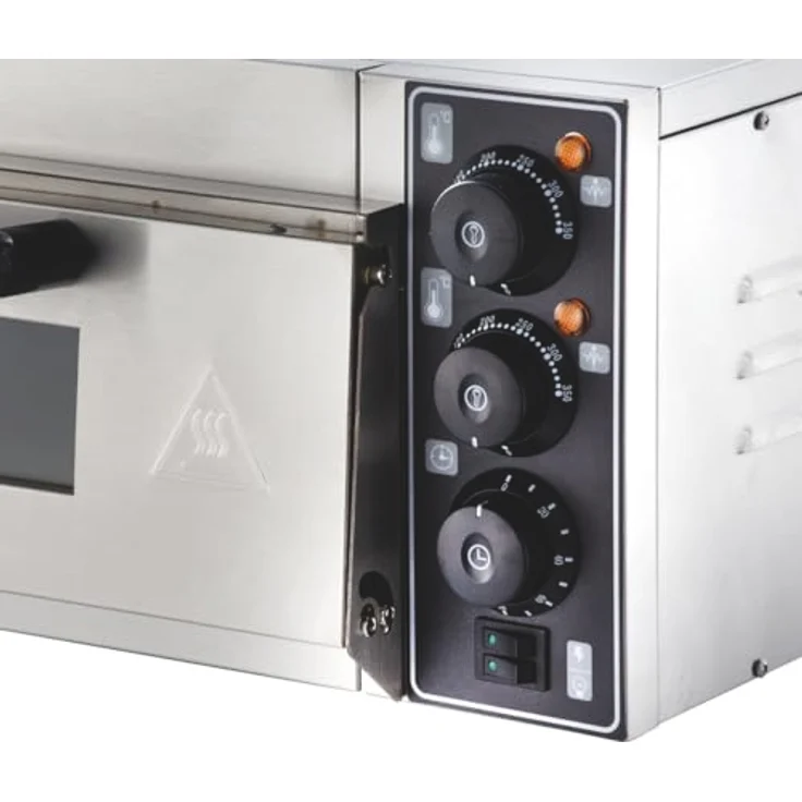 GastroHero Pizzaofen Elektro, Keramikboden, Pizza Maker für 1 Pizza Ø 35 cm, Edelstahl, bis 350° C, mit Innenbeleuchtung und Alarm – Bild 6