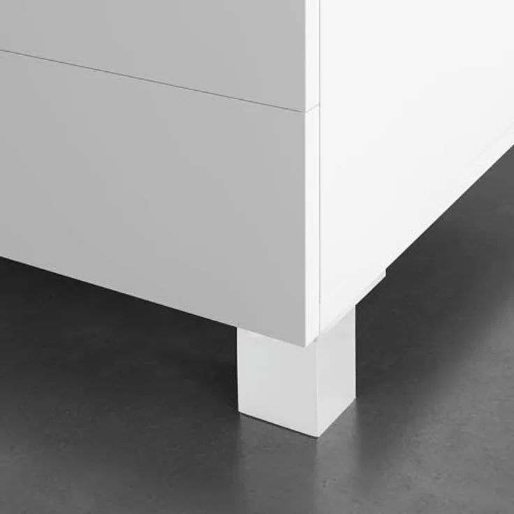 Amig Quadratischer Eckständer Mod.972, ABS-Kunststoff in Aluminium, Höhe 52 mm, für niedrige Möbel, max. 100 kg Belastbarkeit – Bild 2