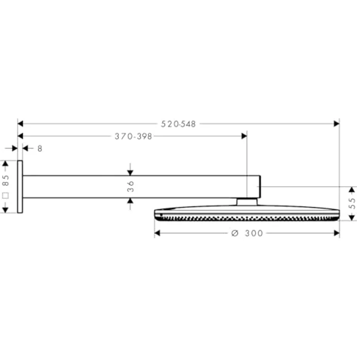 hansgrohe Raindance Alive S, wassersparende Kopfbrause (EcoSmart) mit 300 mm Duschkopf, 2 Strahlarten, Antikalk-Funktion, Wandmontage, Mattweiß, 24541700 – Bild 4