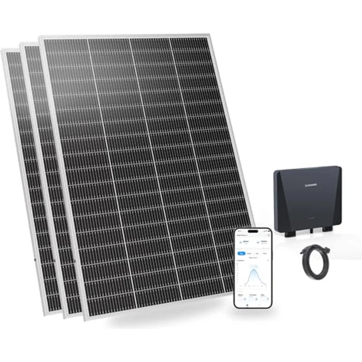 SUNSHARE Ray Lite 600W Balkonkraftwerk, N-Typ Solarmodule 25% Effizienz, 800W Mikro-Wechselrichter mit WIFI, Basic Kit ohne Halterung – Bild 1
