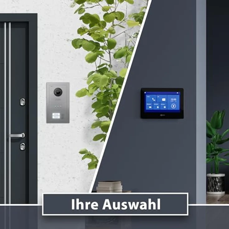 Goliath Intercom Video-Türsprechanlage Basic-Line, 2-Familien, 7-Zoll HD Monitor, Weiß/Silber, 2-Draht Technologie, App-fähig, SD-Kartenslot bis 64 GB – Bild 5