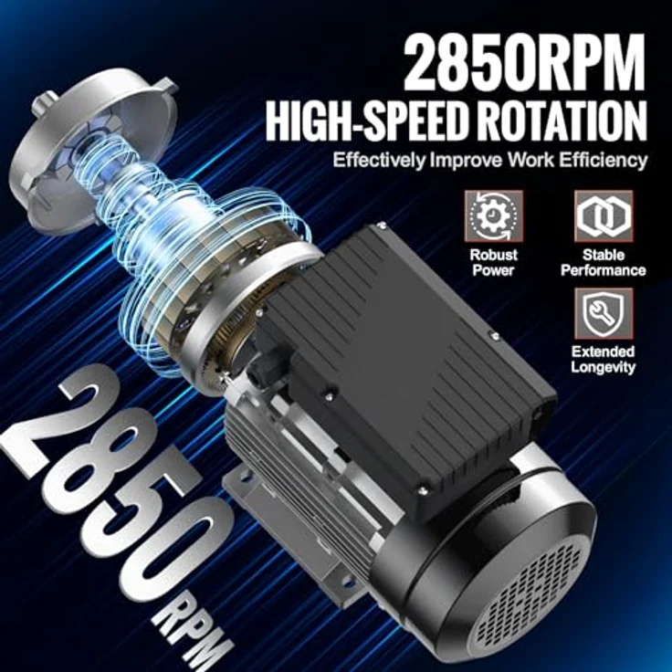 VEVOR 0,75 kW Elektromotor, einphasig, 2850 U/min, AC 220-240 V, 5,15 A, B34-Rahmen, 19 mm Keilwelle, Rechts-/Linkslauf, ideal für landwirtschaftliche Maschinen und Geräte – Bild 3