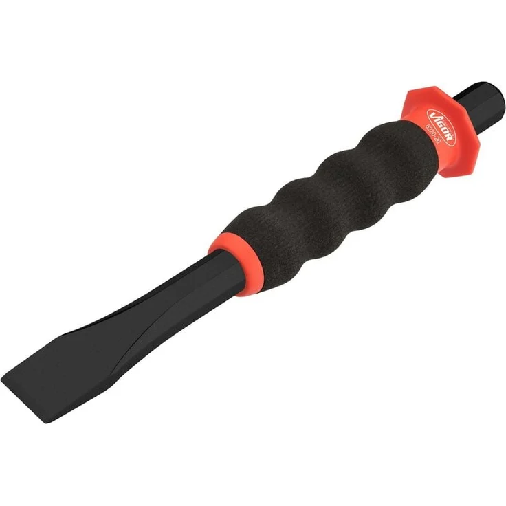 Vigor Flachmeißel V6220-20, 20 mm Klingenbreite mit ergonomischem Griff und Handschutz, 210 mm Länge