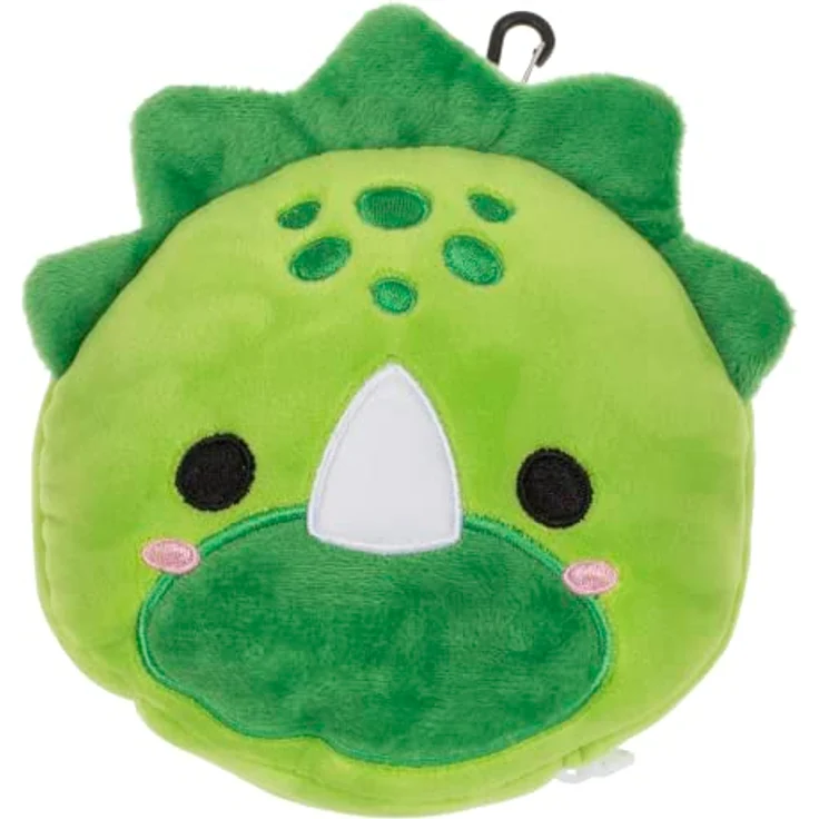 BEMIRO Tierkuscheltier Kissen mit Dinosaurier Schlafmaske - ca. 17 cm, grün – Bild 2