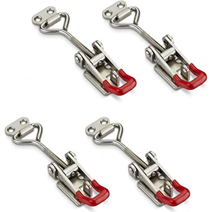 4er Set JUNKER Spannverschluss M6 (Haltekraft 220kg, abschließbar) Edelstahl SS304 verstellbarer Schnellspanner – Bild 1