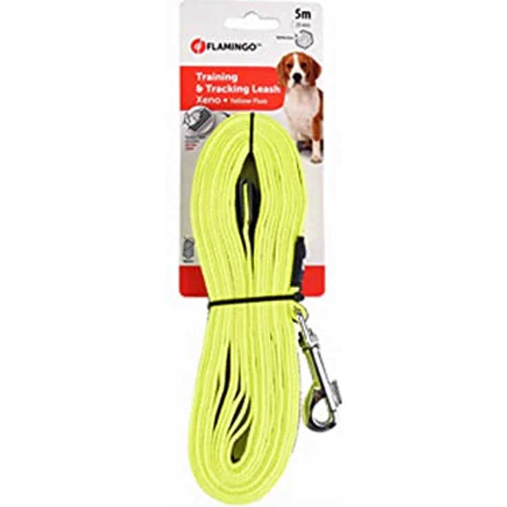 Flamingo Trainings- und Schleppleine Xeno Fluo Gelb, 5m, 20mm breit – Bild 2