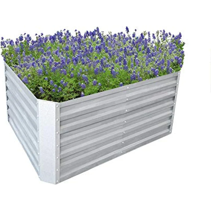 RS Trade® Florenz L Hochbeet L 120 cm x B 60 cm x H 60 cm Gemüsebeet Gartenbeet Kräuterbeet Anzuchtbeet Frühbeet Stahl-Wellblech Zink-Alu Metall witterungsbeständig – Bild 1