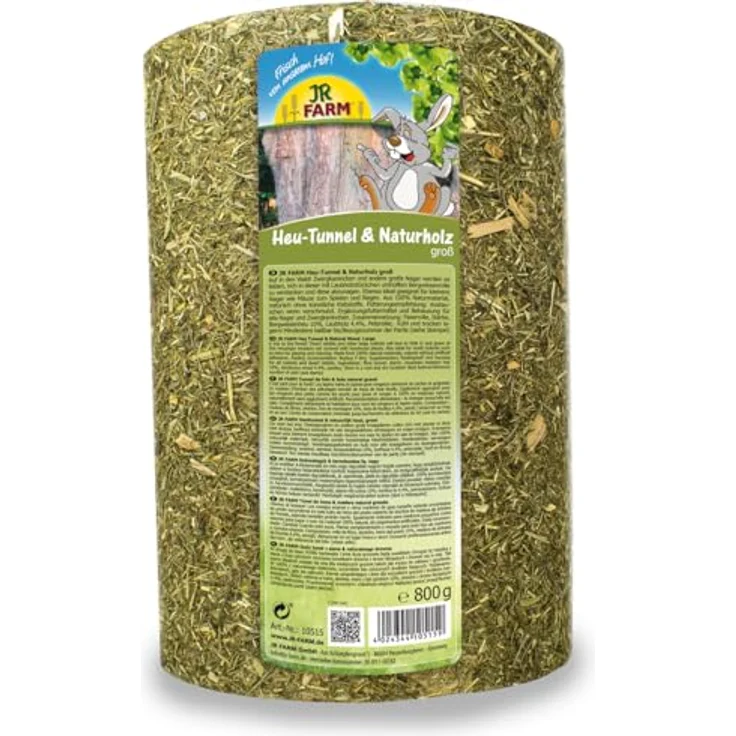 JR FARM Heu-Tunnel + Naturholz groß 750 g – Bild 1