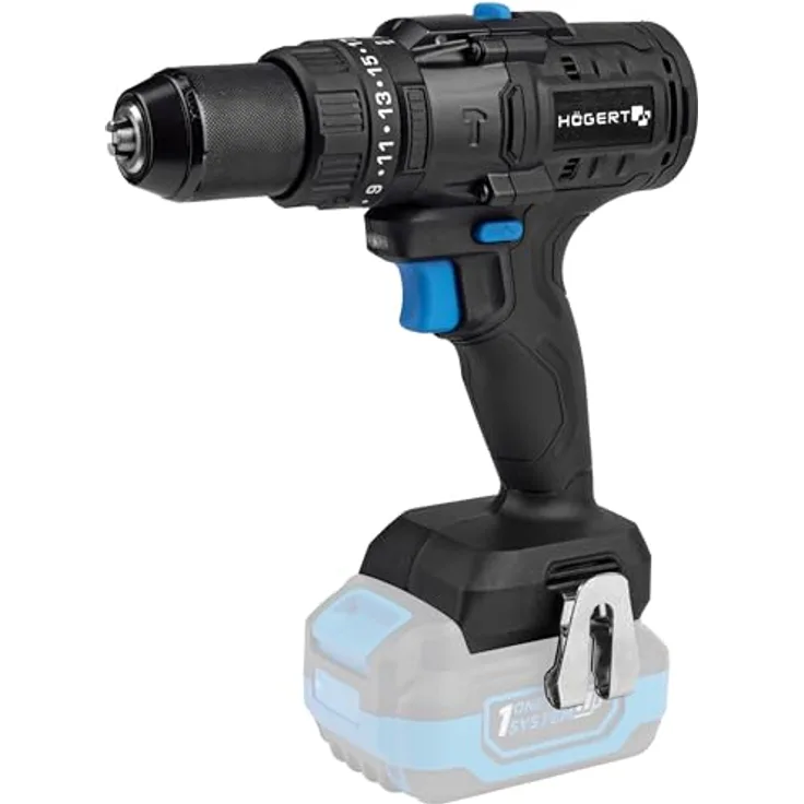 HÖGERT TECHNIK Bürstenloser Akku-Schlagbohrschrauber 18V, 100 Nm Drehmoment, 13 mm Bohrfutter, 23 Drehmomenteinstellungen, LED-Beleuchtung, Metallgetriebe, ohne Akku