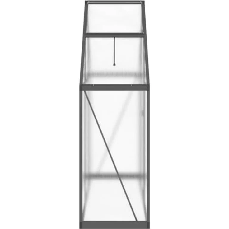vidaXL Gewächshaus mit Fundamentrahmen Anthrazit 169x58x195 cm Alu, UV-beständige Polycarbonat-Platten, langlebig und wetterfest – Bild 4