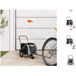 vidaXL Hunde-Transportbox Fahrradanhänger Hunde Grau und Schwarz Oxford-Gewebe und Eisen, mit PVC-Dach und Reflektoren - Preisvergleich