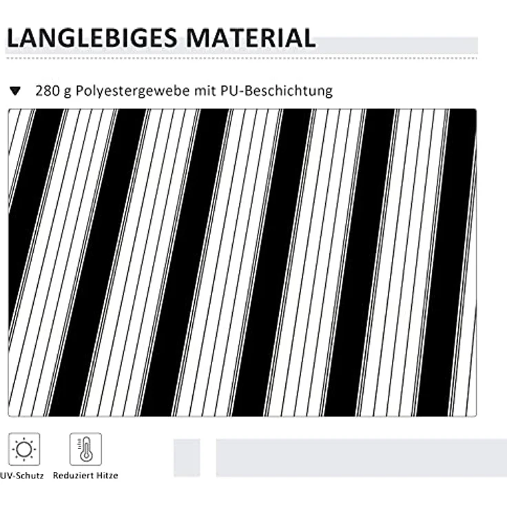 Outsunny manuelle Gelenkarmmarkise Markise 4m mit Handkurbel Balkonmarkise Sonnenschutz Wandmontage Balkon Alu Weiß+Blau 395 x 245 cm – Bild 4