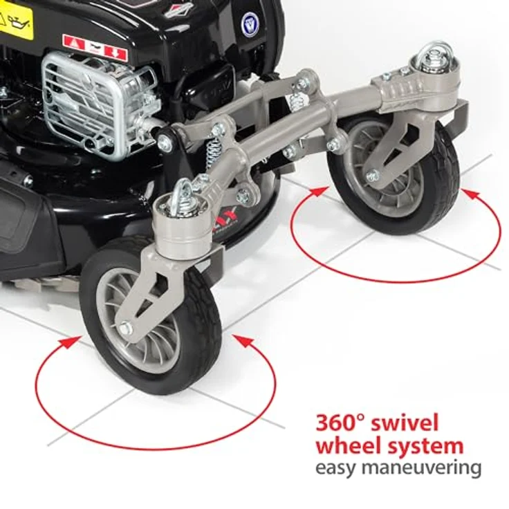 NAX POWER PRODUCTS 5000S Motor Briggs & Stratton 875EXi Series 190 cm3 ReadyStart Mähbreite 56cm Fangkorb 75l wendige Vorderräder Benzin-Rasenmäher mit Antrieb, Schwarz – Bild 4