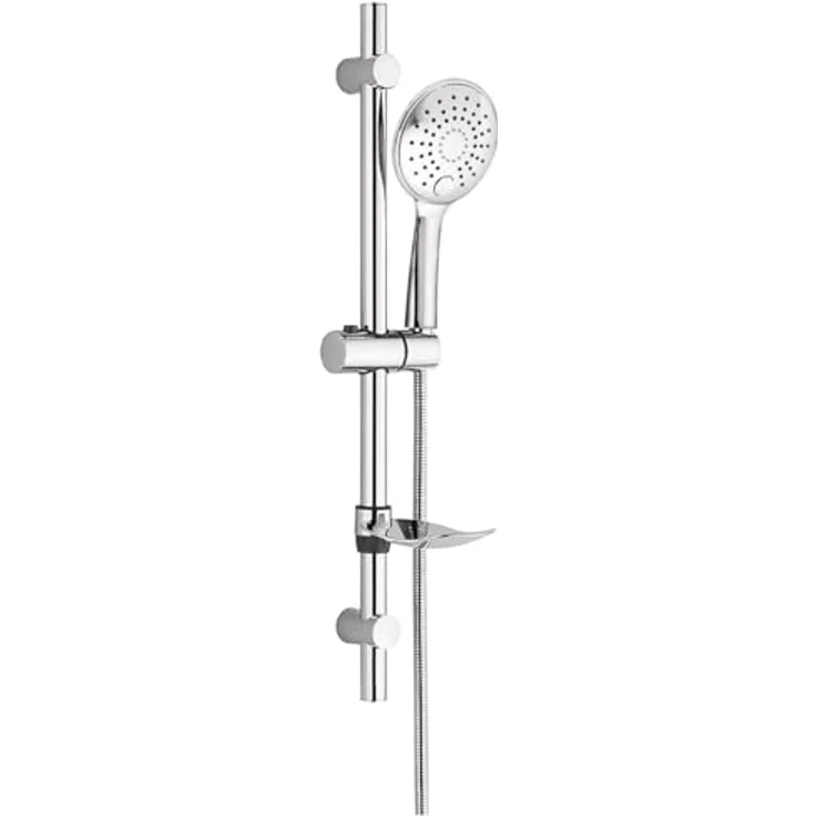 Belvit Hansgrohe Vernis Blend Wannenmischer Set, Keramikmischsystem mit Handbrause und Umsteller, Duschstange 85 cm, Anti-Kalk Düse, Chrom – Bild 3