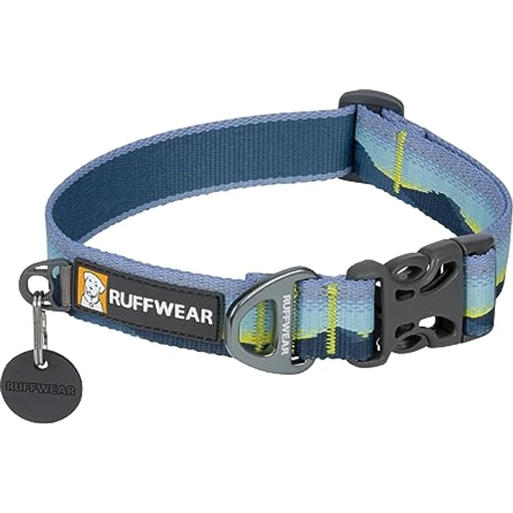 RUFFWEAR Crag Dog Collar, 28-36cm, verstellbarer Hundehalsband mit Aluminium V-Ring und reflektierendem Tubelok-Gewebe, Alpine Dawn – Bild 1