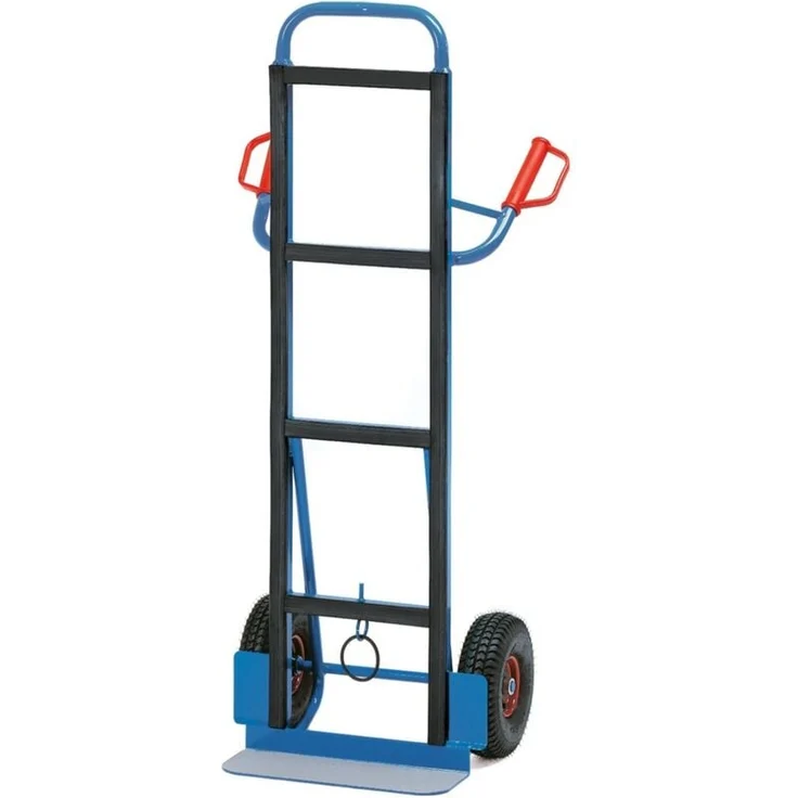 FETRA Gerätekarre, 650 x 1425 x 435 mm, geschweißte Stahlrohrkonstruktion, pulverbeschichtet blau RAL 5007, Lufträder 260 x 85 mm, Tragkraft 350 kg