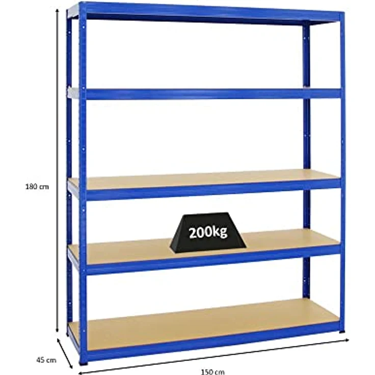 PROREGAL Giant Elephant Schwerlastregal, blau, 180x150x45cm, Fachlast 200kg, einfach aufzubauen, Made in EU – Bild 2