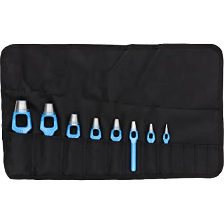 GEDORE Henkellocheisen-Satz, Set 8-teilig, Ø 3 - 25 mm, Gummi Leder Dichtungen Stoff, rund, Stanzeisen, 57304