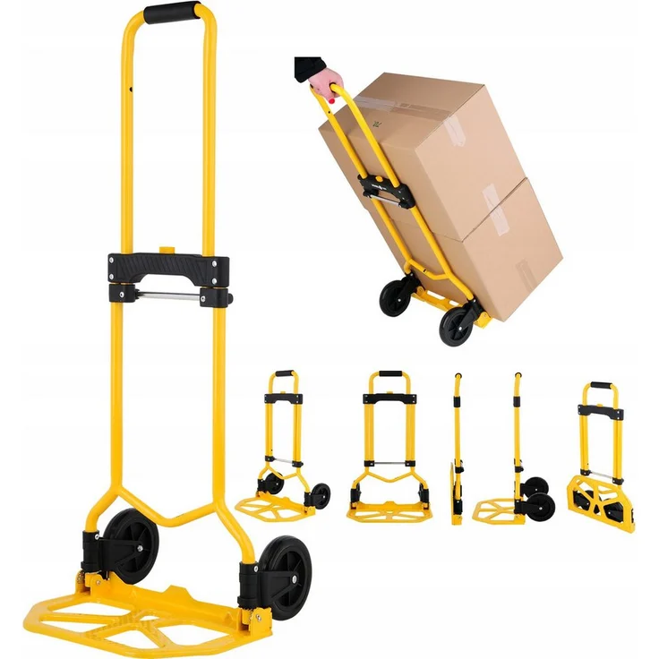 TRIZERATOP Klappbare Sackkarre bis 70kg, Transportkarre, Stahlkonstruktion, Abriebfeste Räder – Bild 1