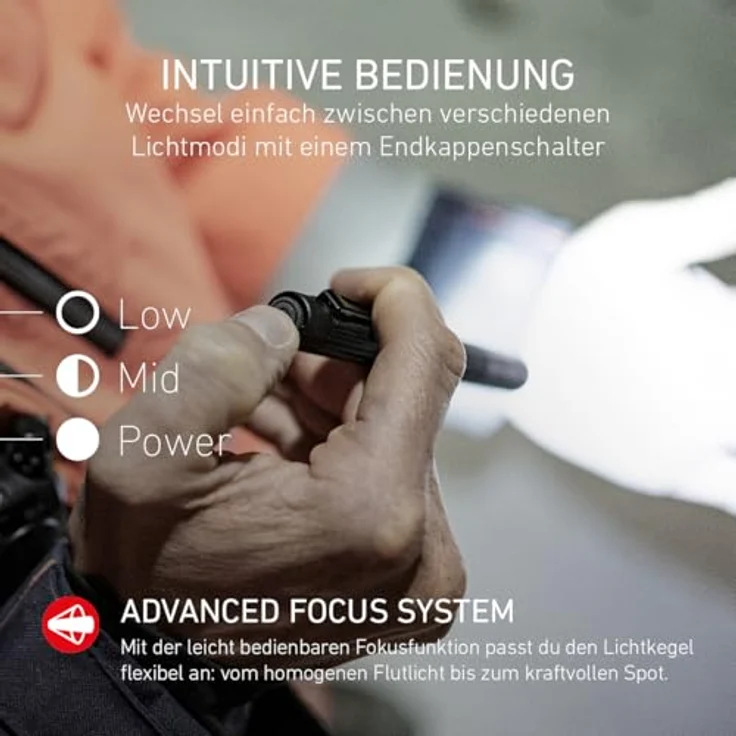 Magni Ledlenser P4R, wiederaufladbare LED Inspection Taschenlampe, 300 lm, schwarz, 14.20 cm, IP54, fokusierbar – Bild 3