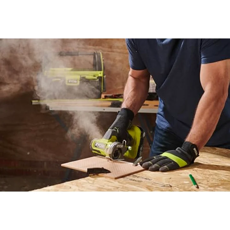 RYOBI RCT18BL-0 Brushless Akku-Trennsäge, 76 mm Scheibendurchmesser, Kompakt und einhändig bedienbar, LED-Beleuchtung, G5 GripZone – Bild 5