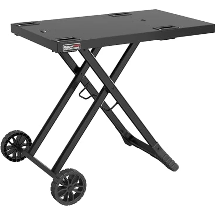 Royal Gourmet Grilltisch Klappbar Grillwagen für Gasgrill, Outdoor Grillständer für Tischgrill, Faltbarer Rollwagen mit Haken, Klapptisch zum Gasgrill GT2005-G Schwarz – Bild 2